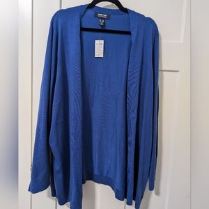 Lands' End 5x royal blue long sleeve cardigan NWT